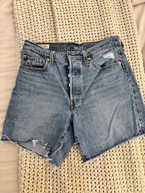 LEVIS Women's 501® Mid-Thigh High-Rise Straight-Fit Denim Shorts
